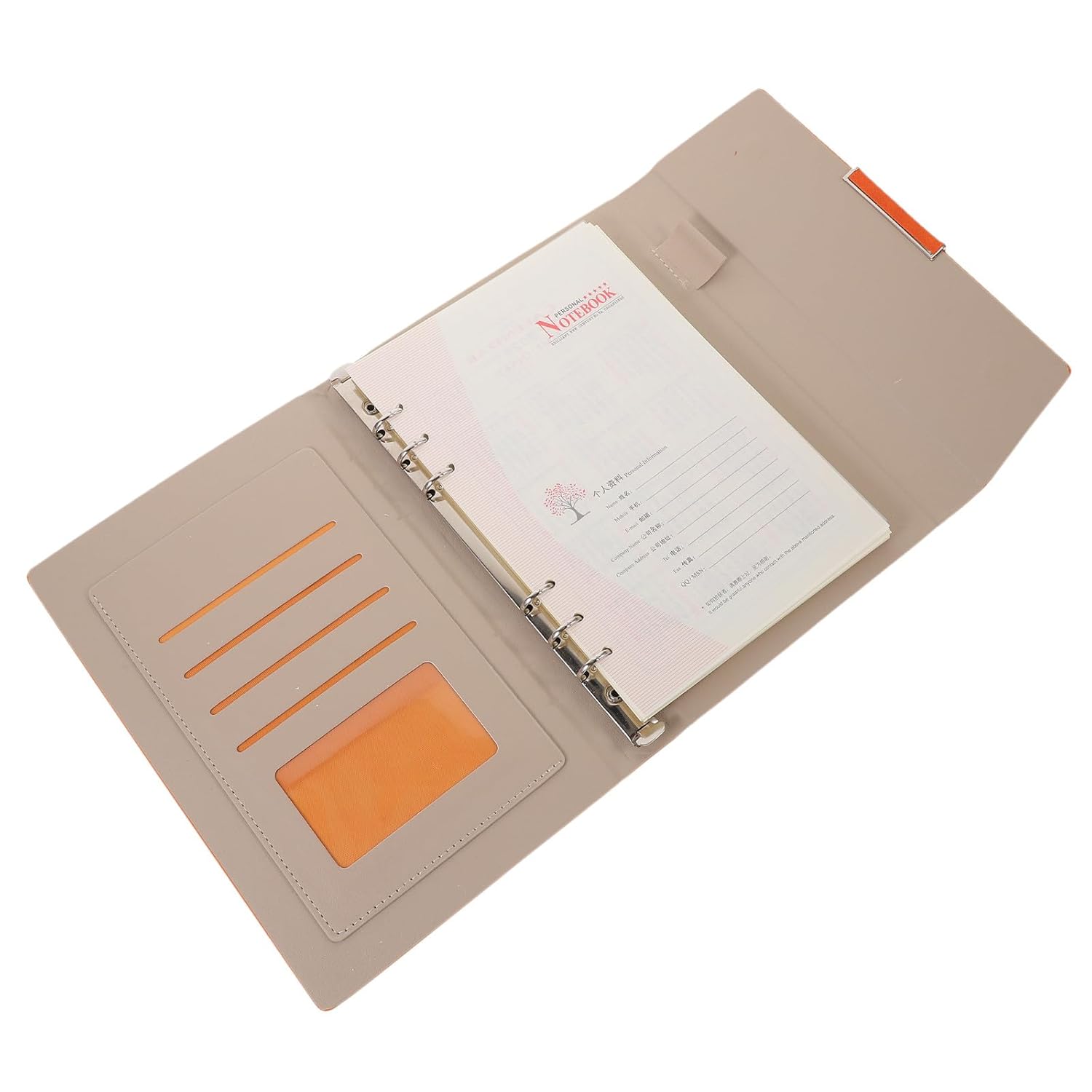 WESIEVYA Portable Pu Leather Planner Notebook, Orange, Daily Schedule Organizer with Business Agenda and Management Notepad for Office and Academic Use