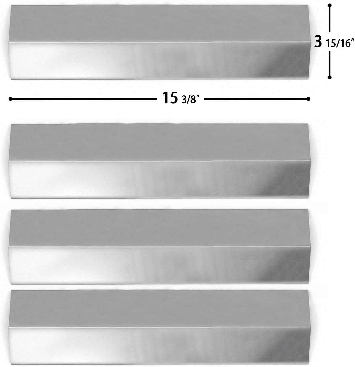 VICOOL 15 3/8'' Grill Heat Plate Replacement for Brinkmann 810-3660-S, 810-2511-S, Stainless Steel Heat Shield Tent for Backyard Grill, Aussie, Charmglow, Uniflame and Other Grills, hyJ231A