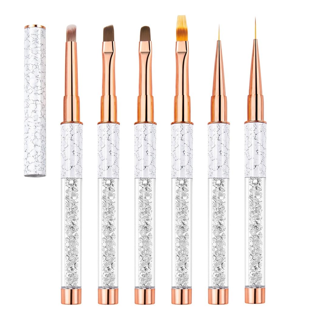 Brosse à ongles en marbre et cristal pour un dégradé de nail art fluide