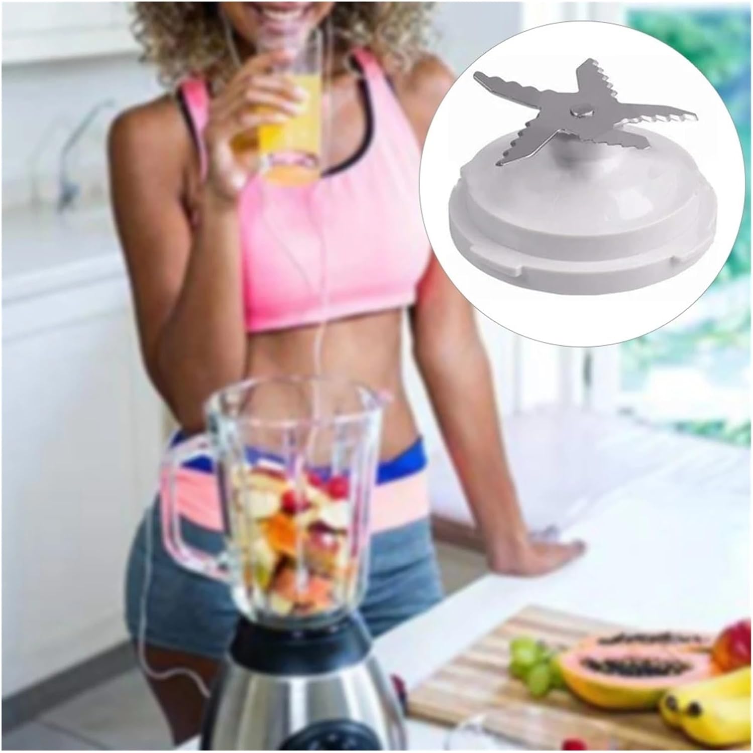 Juicer Blade Holder, Compatible for Philips HR7625 HR7620 RI7620 RI7620 HR2160 Blender Replacement Blade Holder with Sealing Ring