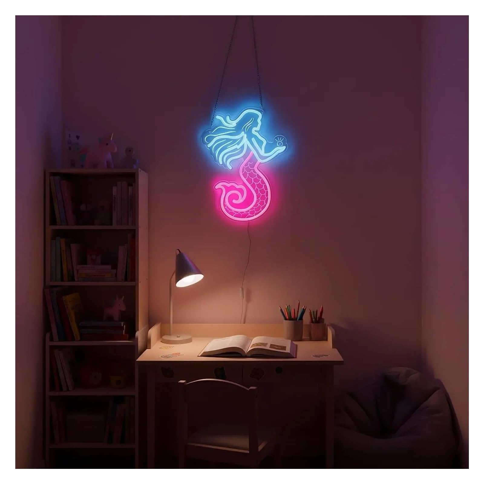 Decoración Lámparas Letrero De Neón De Sirena Con Luz LED Regulable Y Alimentación Por USB Para Dormitorio Sala De Juegos Fiesta Bar Club Decoración De Pared 42.9cmx31.9cm
