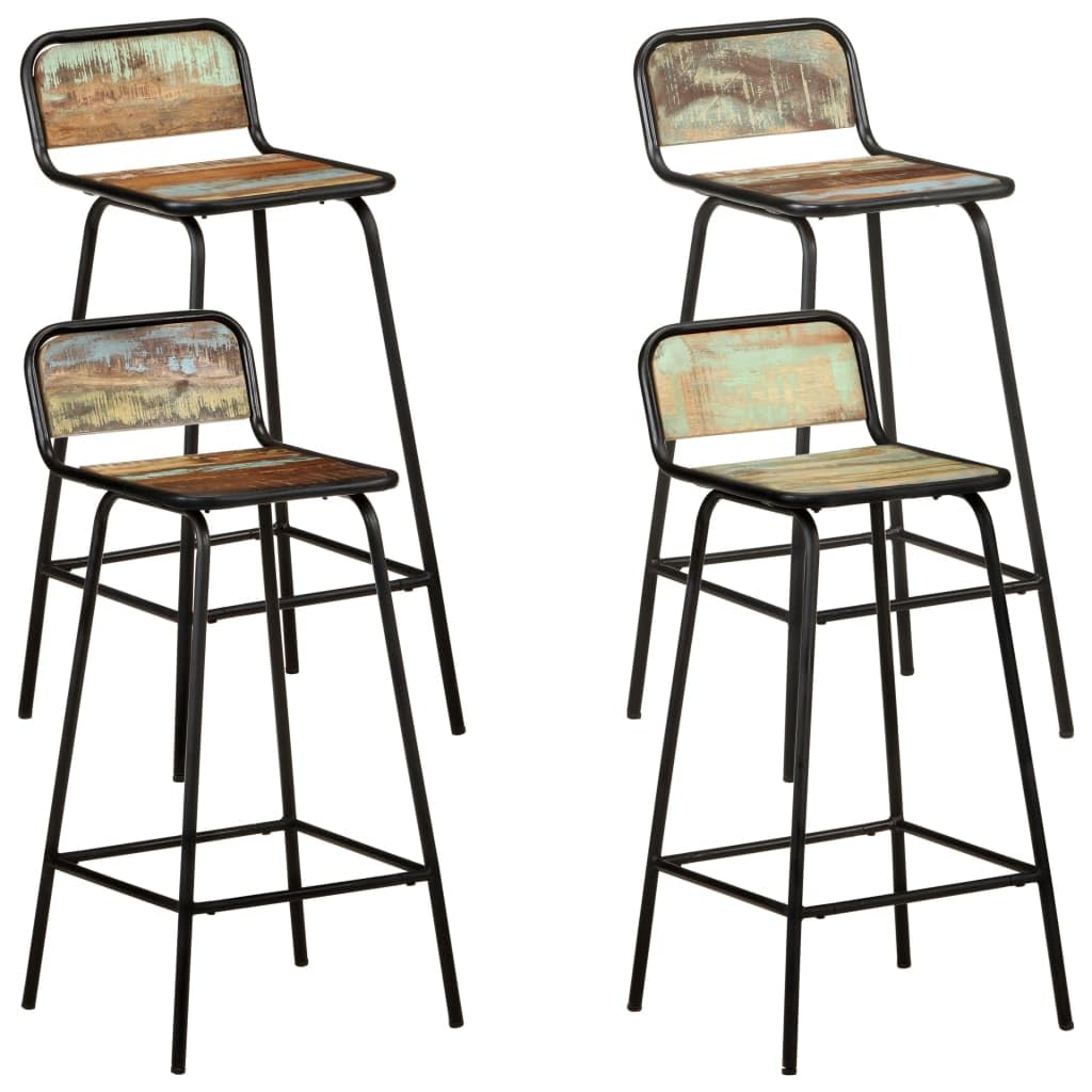 Tabouret de bar bois massif recyclé chaises cuisine scandinave