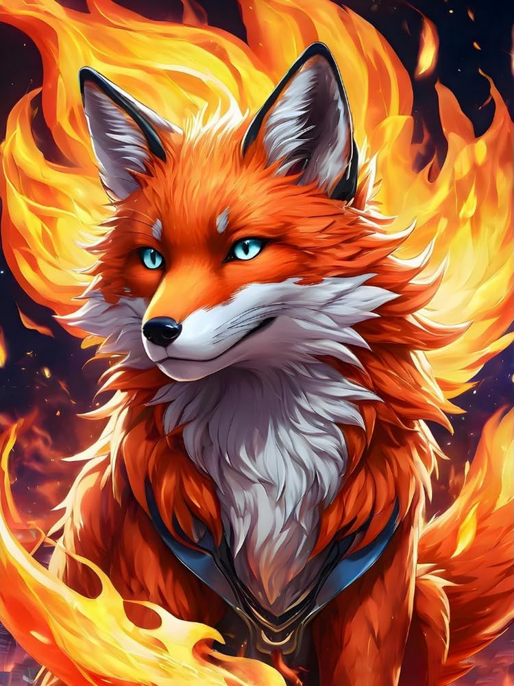 Eiialerm Cross Stitch Kits for Adults Red Fox 11CT Pre-Printed Pattern Stamped Cross-Stitching Embroidery Kit Needlework Gifts 16x20 inch