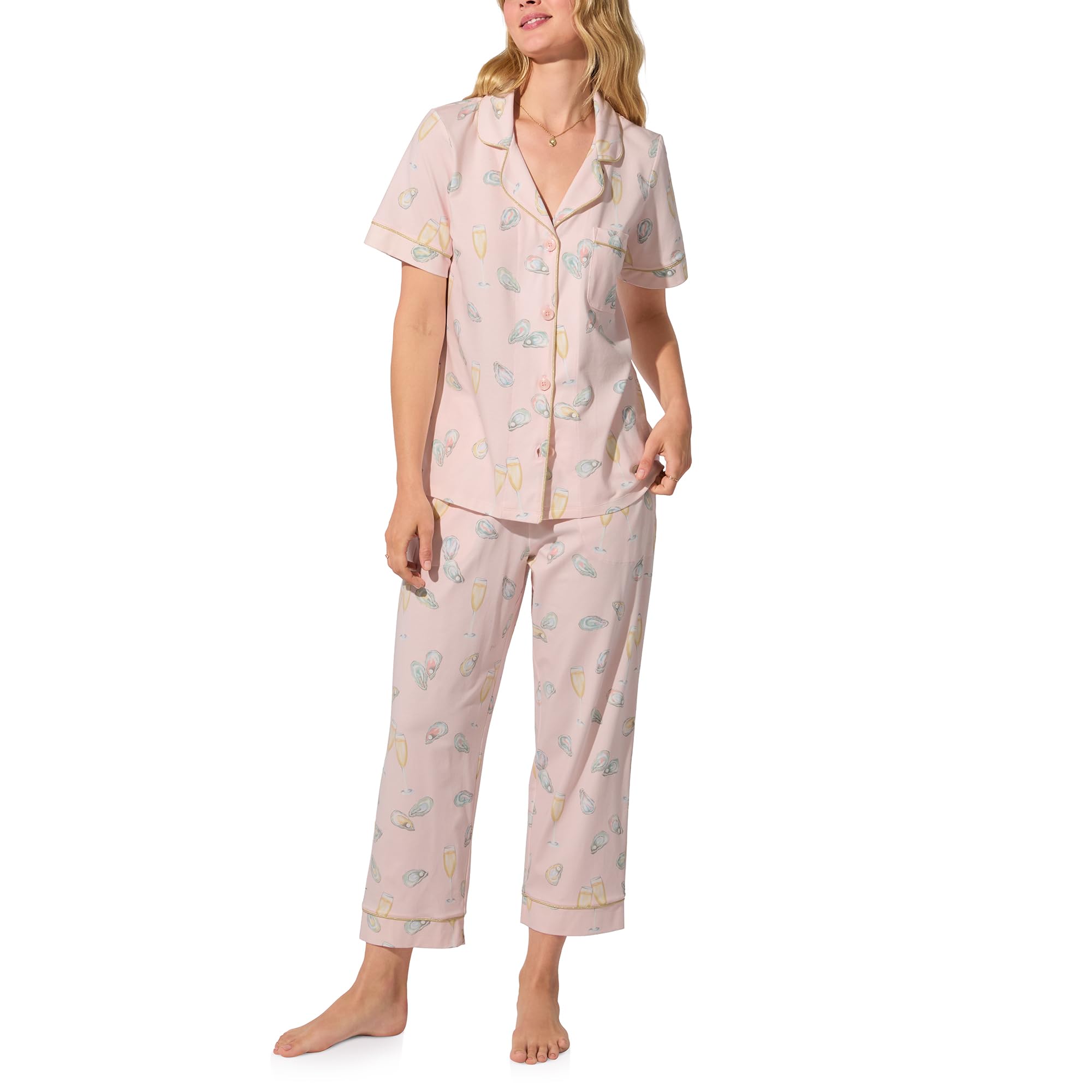 Bed Head PJs Cropped Organic Cotton Set