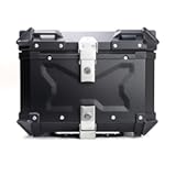 Motorcycle Tail Box 36L&sol;45L Heavy-Duty Delivery Cargo Trunk with Waterproof Lid & Anti-Shock Base-Universal Rear Storage Case for Food Delivery&comma; Courier&comma; Riders&comma; Black &lpar;45L&rpar;
