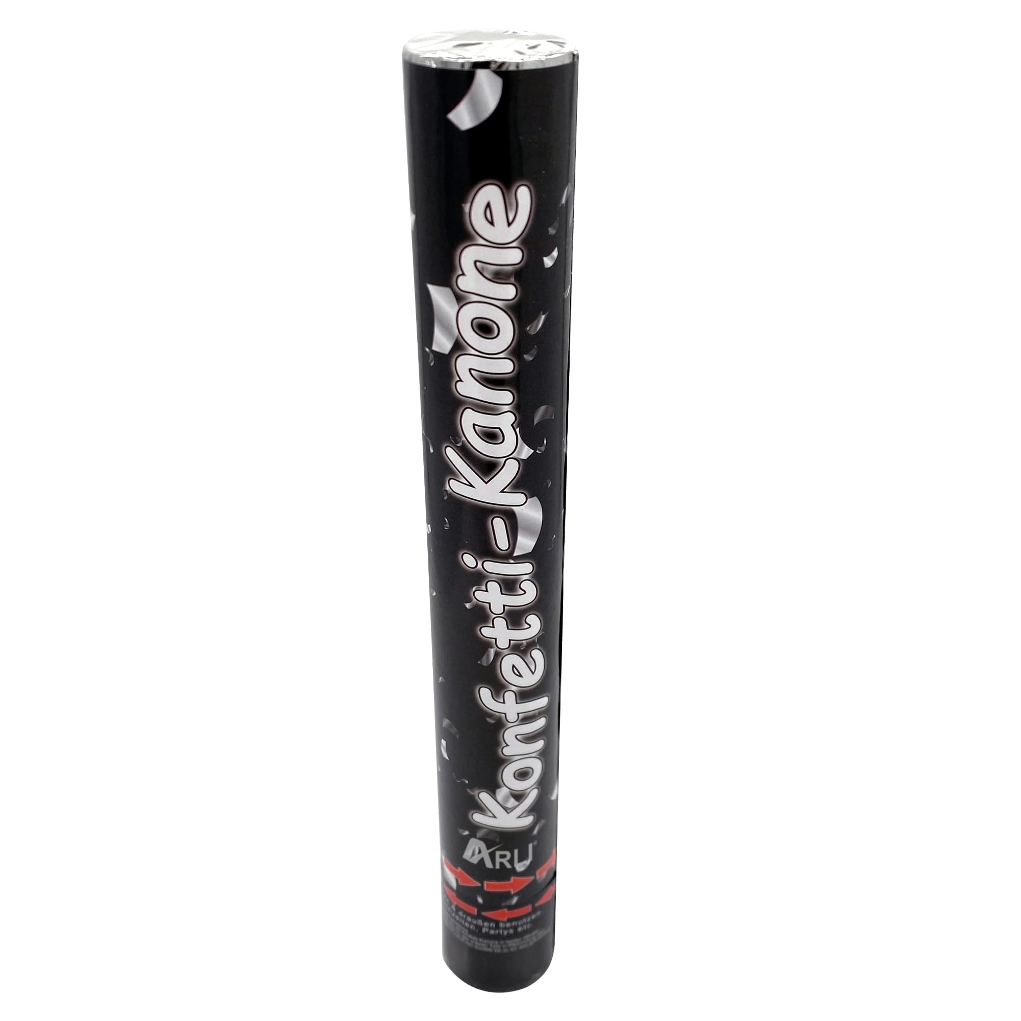 ARLI Partypopper XL 38 cm – 24 cannoni per coriandoli, in argento, per matrimoni, compleanni, feste, Capodanno, popper eventi, coriandoli, meccanismo ad aria compressa, facile da usare