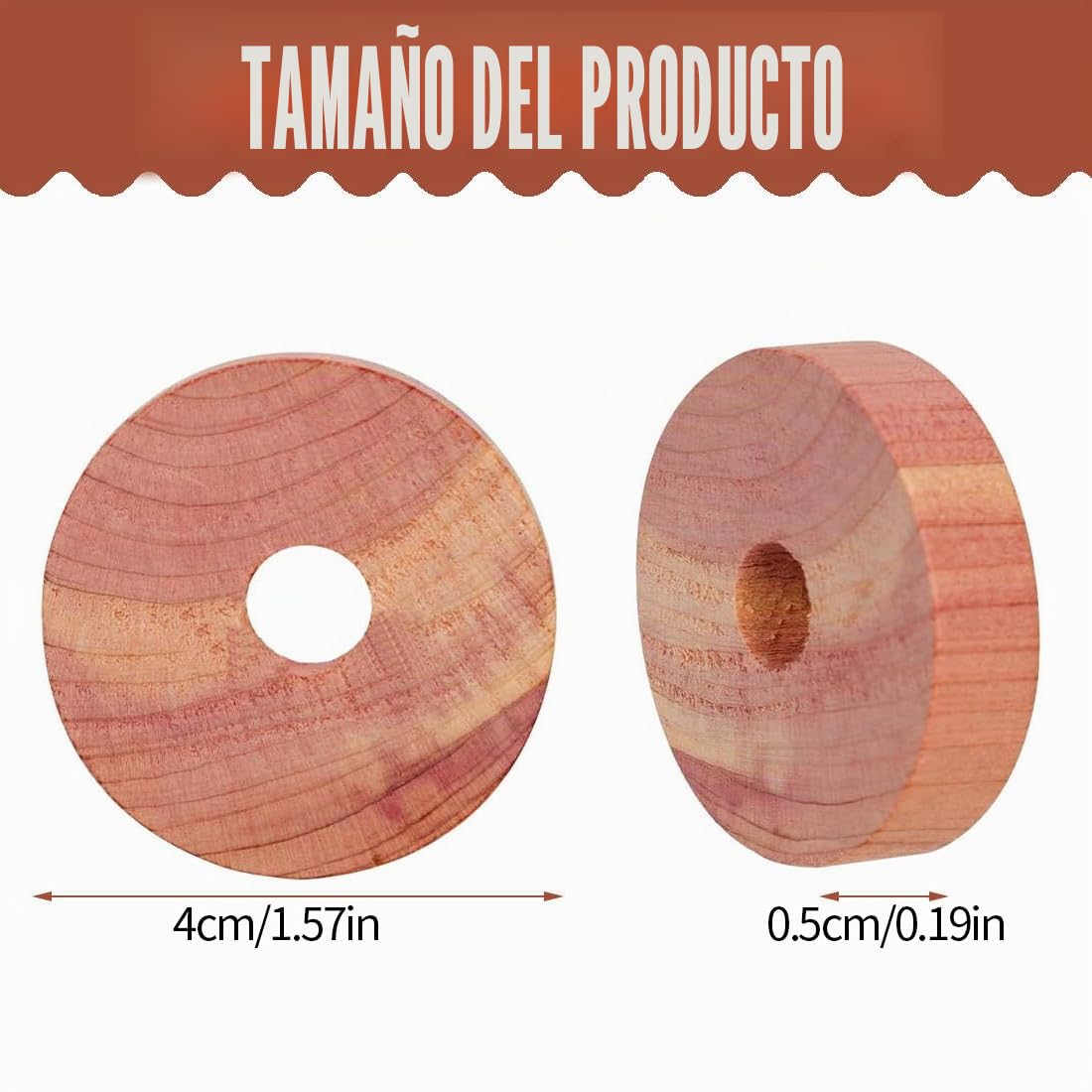 24 Piezas de Madera de Cedro, Natural Contra Polillas, Producto 100% Natural y Puro Sin Químicos, Repelente de Primera Clase para Armarios, Duradera Contra de la Ropa y para Ropa