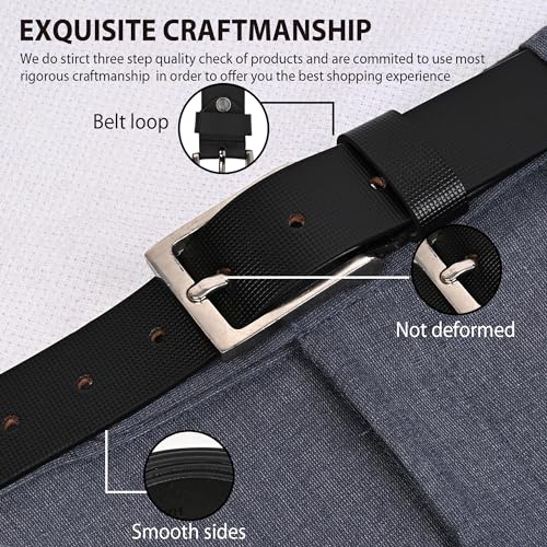 Image of HAYES LONDON Genuine Leather Belt for Men, Original Top Grain Formal and Casual Belt, Lifetime Leather Warranty (32, Sigma Black)