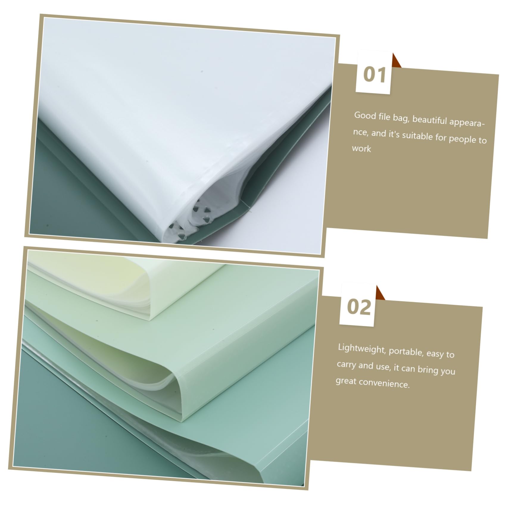 Uonlytech Cartella di Presentazione A4 Verde 5 Pezzi in Pp 32 Pagine e Tasche Multiple Organizer Documenti per Lavoro e Uso Quotidiano Facile da Trasportare