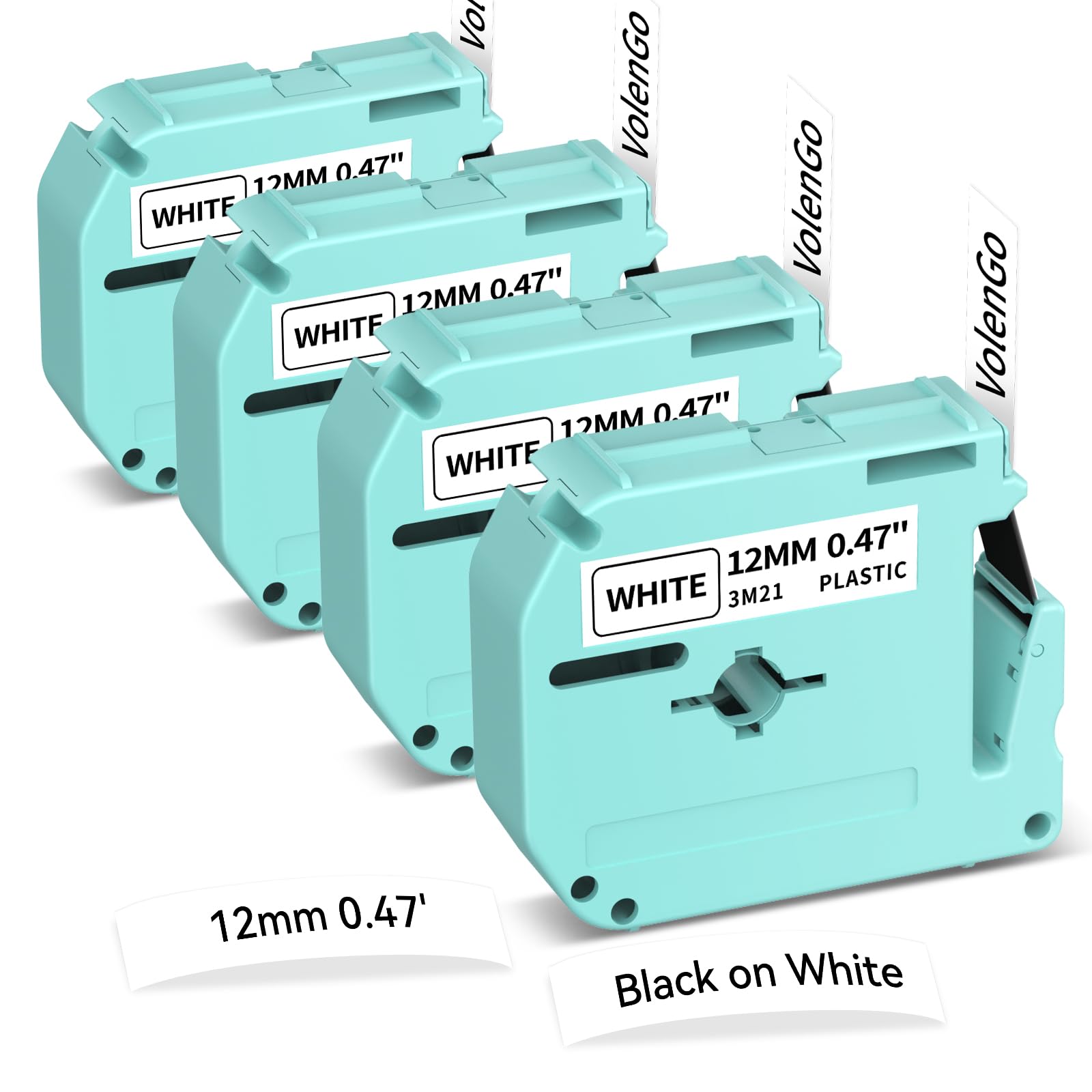 M950 Label Maker Tapes 12mm 0.47 White, Replacement for Brother PTM95 Mk-231 Label Tape Compatible with Brother PT-M95 PT-65 PT-80 PT-70 PT-45,