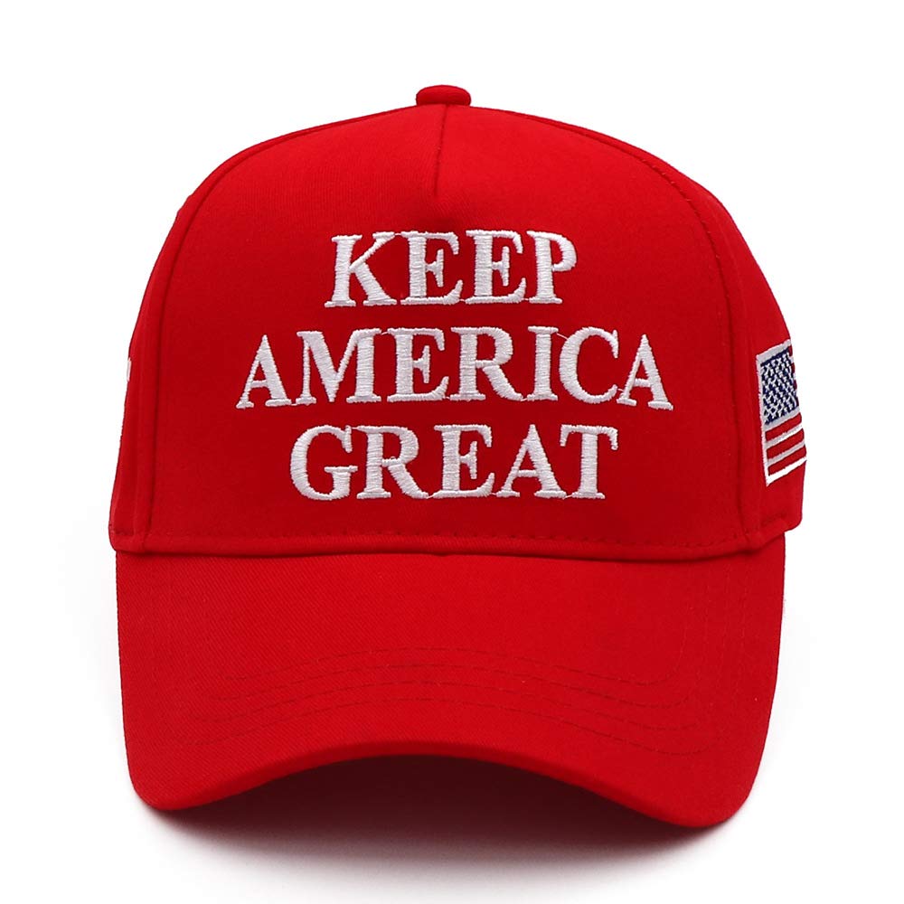 CHUNG Keep America Great Hat Trump 2020 USA Flag KAG MAGA Cap Red Bold Embroidery