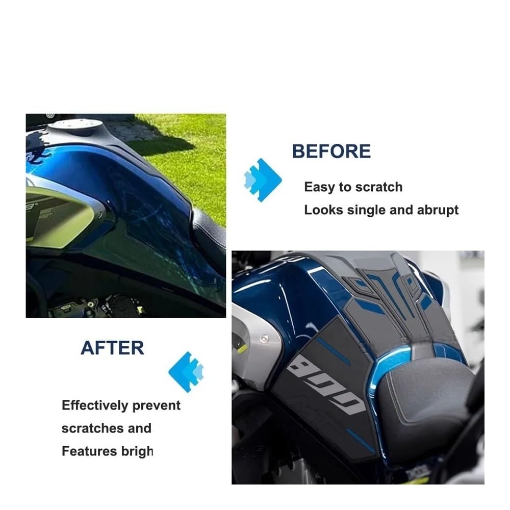 protège réservoir autocollant Accessoires Moto Protecteur De Réservoir D'huile Carburant Tapis Poignée Genou À Gaz Pour 800MT MT800 MT 800