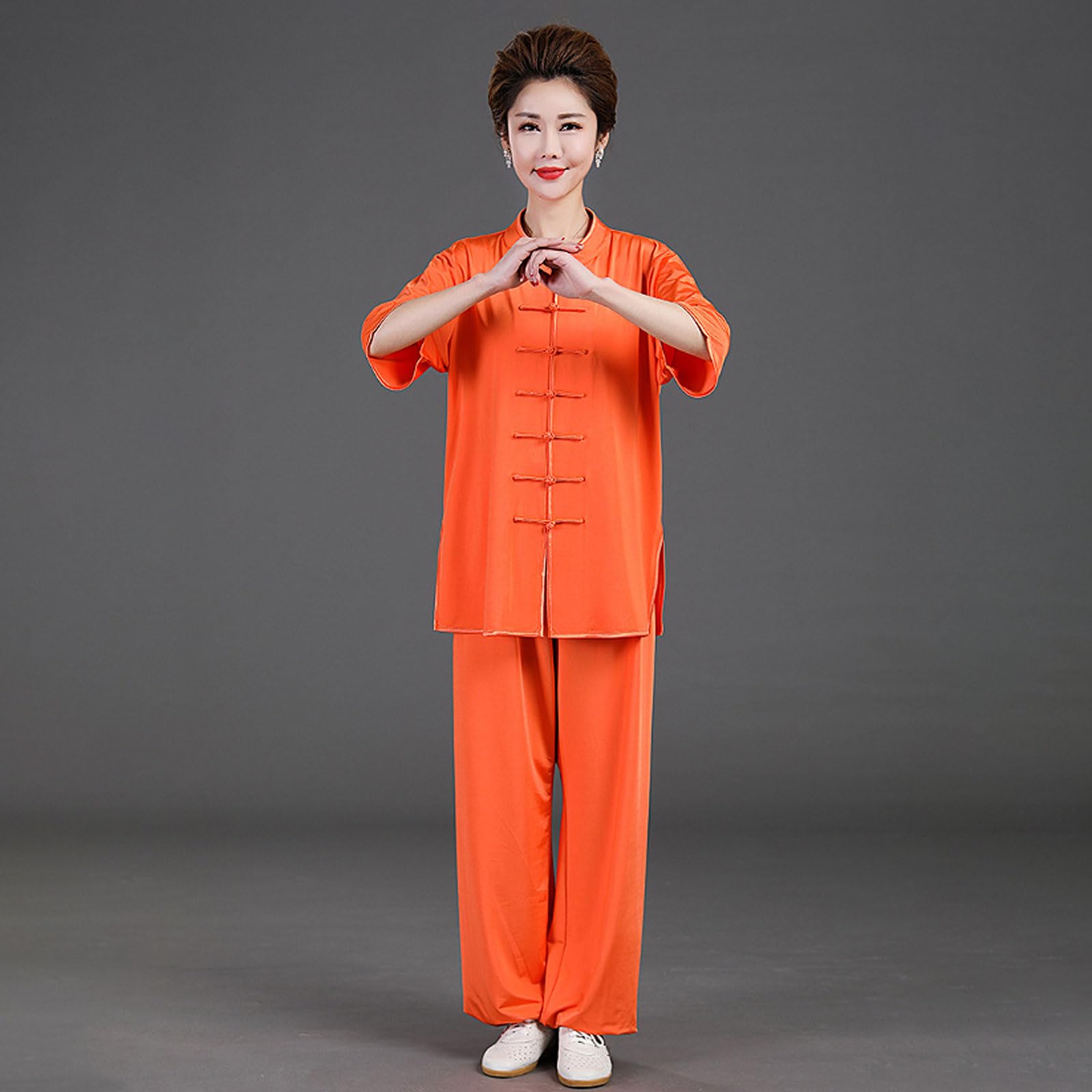 Giacca per Arti Marziali di Kung Fu,Abbigliamento Tai Chi Cinese,Wing Chun Uniforme,Set da Uomo Tang Suit,Unisex,Casual,Traspirante,cedevole,per Meditazione e Qigong