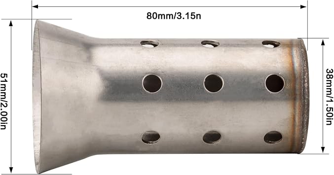 VG Motorcycle Universal DB killer 51mm 2, Removable Exhaust Baffle Slip-On Mufflers Reduces Exhaust Noise While Maintaining Engine Performance Fit Harley and Most Aftermarket Pipes (Style B)