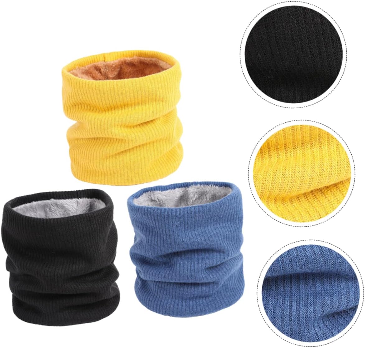 3pcs Scarf for Men Women Soft Fleece Neck Warmer for Outdoor Activities Windproof and Comfortable Fashionable Solid Colors