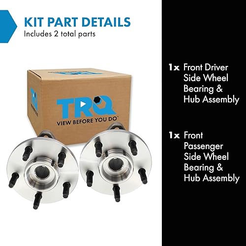 Vista 459 de TRQ Juego de 2 rodamientos y bujes de rueda trasera izquierda y derecha compatible con Ford Expedition 2007-2010 Lincoln Navigator 2007-2010