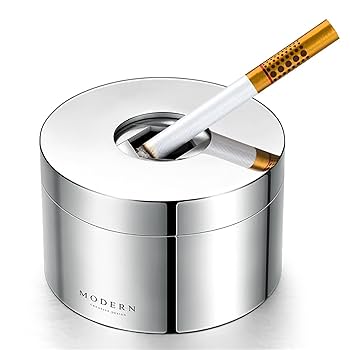 家にあった高そうな灰皿 Amazon.co.jp: YANAIL 蓋付きの金属灰皿、ステンレス鋼の灰皿風