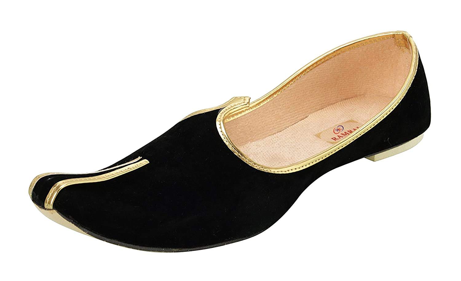 ramraj cotton Ramraj Premium Men's Black Velvet Mojaris (Jutti)-picture-23