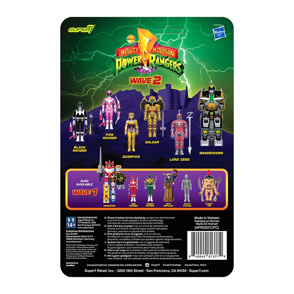 Super7 Power Rangers Mighty Morphin: Figura Action Rosa Da Collezione