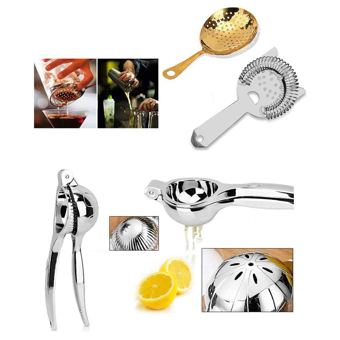 Coctelera Juego de cócteles Shaker Premium Bartenders Kit Juego profesional para hacer cócteles con 13 herramientas modernas para hacer cócteles, utilizado como un juego de mixología, con bolsa d