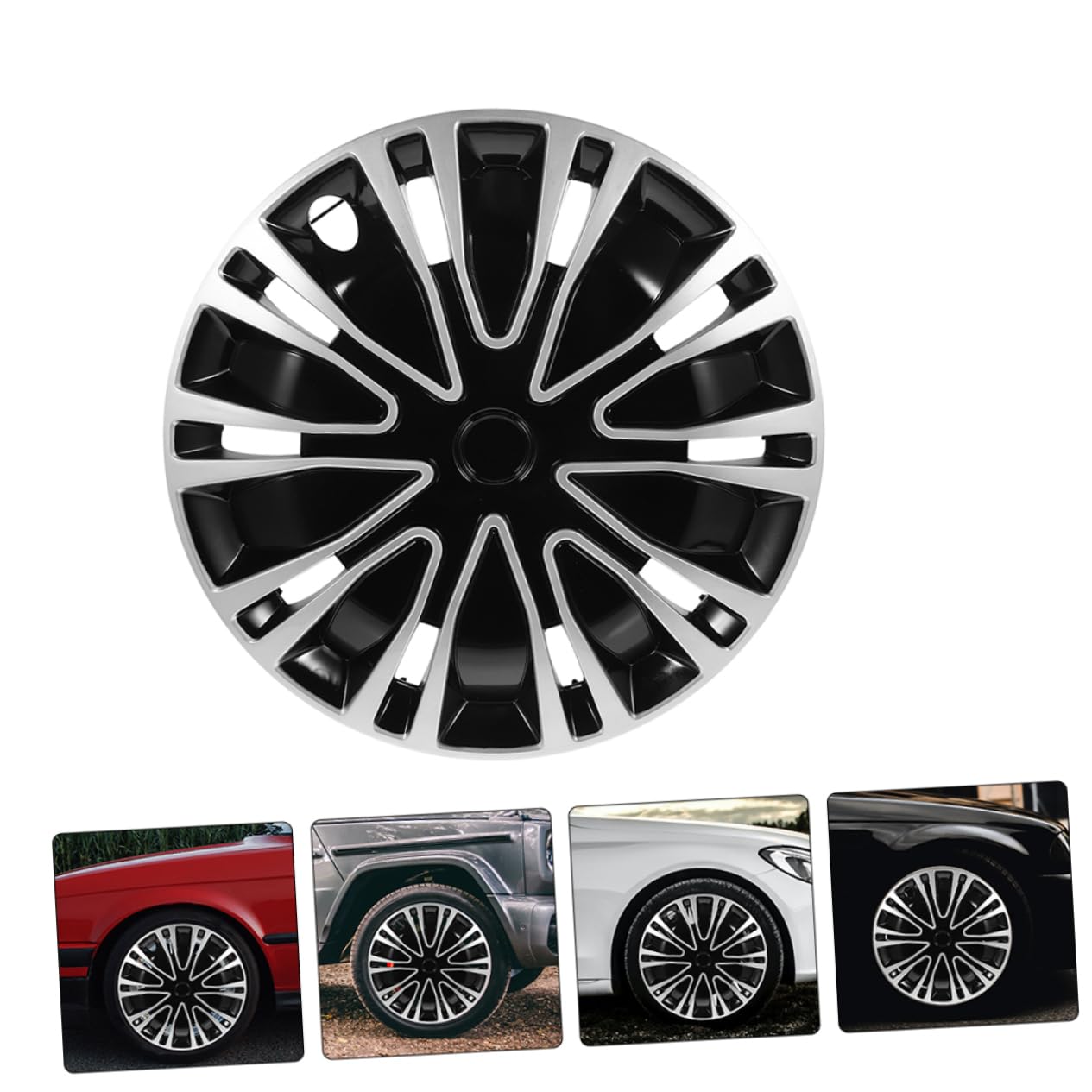 Copricerchi Auto in Pp Design Raffinato e Durata Eccezionale, Coprimozzo Decorativo per Ruota Auto Versatile e Resistente Adatto a Veicoli