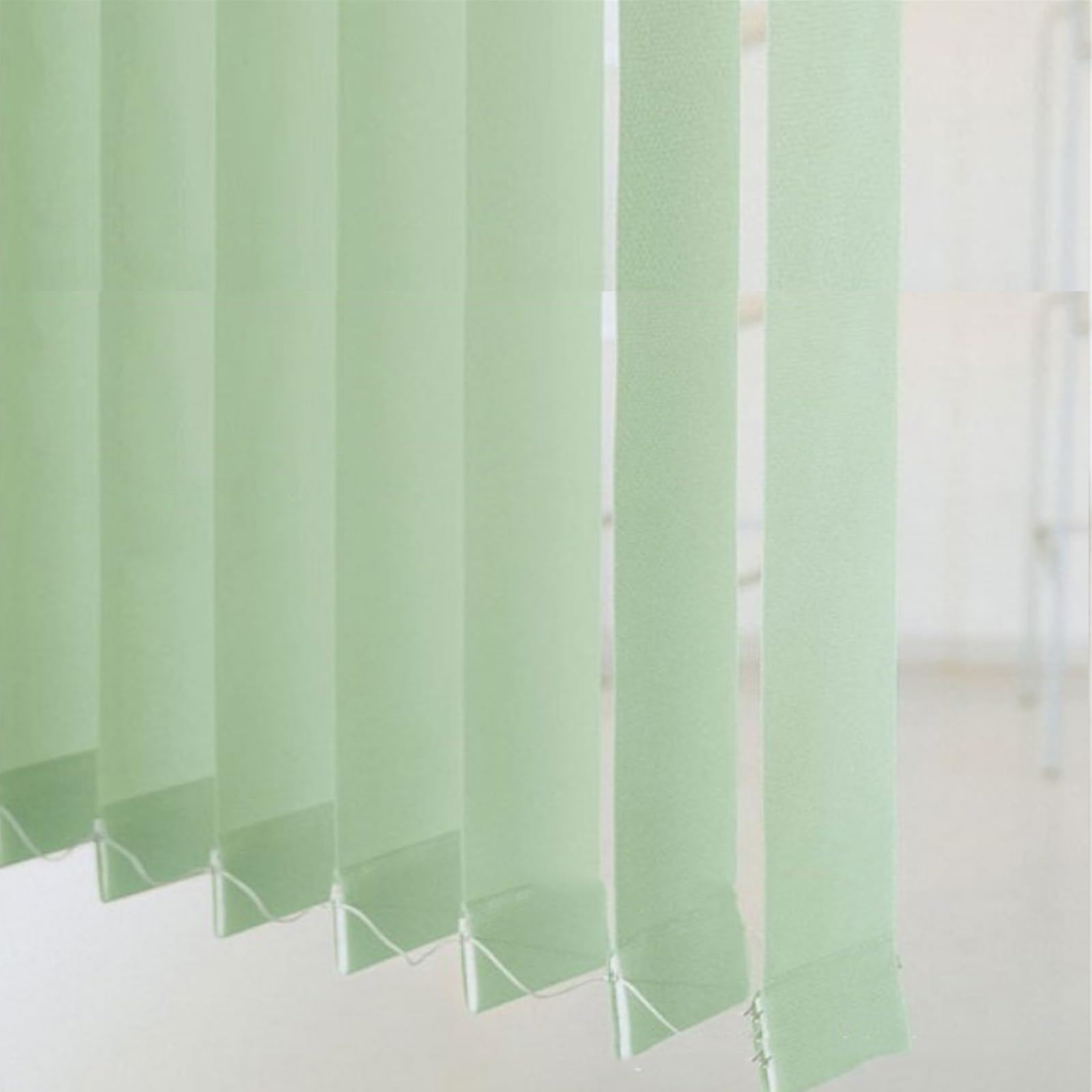 Lamellenvorhang Verdunkelungsjalousie,Raumverdunkelnd Komplettset Vertikaljalousie,in 7 Farben und vielen Grössen,98mm Lamellen,Schiebevorhang,Breite×Höhe (200cm x 220cm,Light Green)