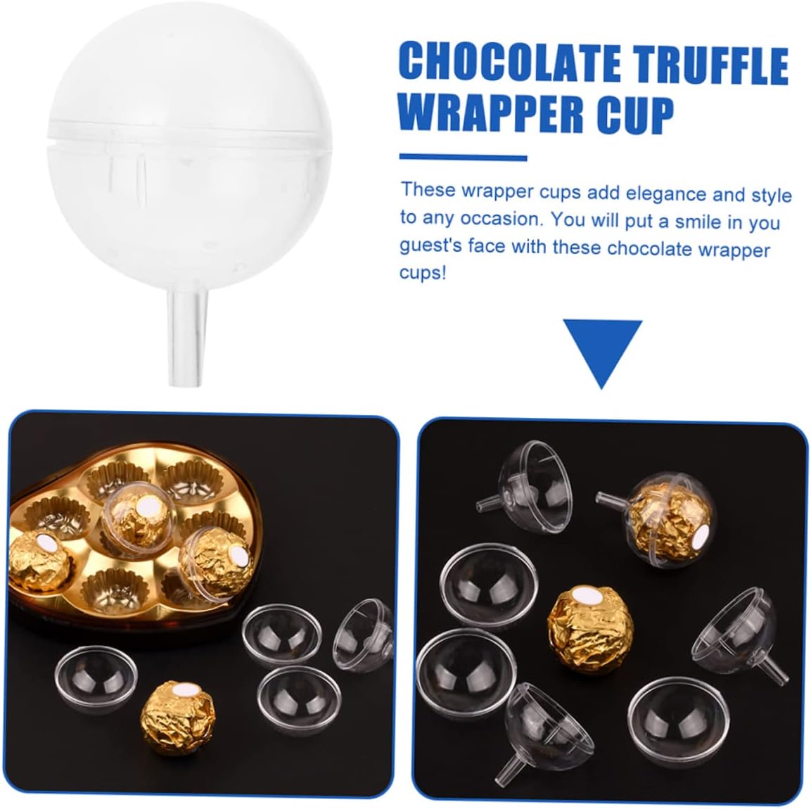 BIUDECO 50Pcs Lidded Chocolate Holders Candy Packaging Cups for DIY Bouquet for Chocolates and Desserts for Valentine's Day