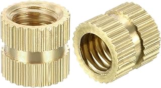 uxcell Knurled Insert Nuts - 100Pcs M6 x 8mm Length x 8.5mm OD Female Thread Brass Threaded Insert Embedment Nut for 3D Printer