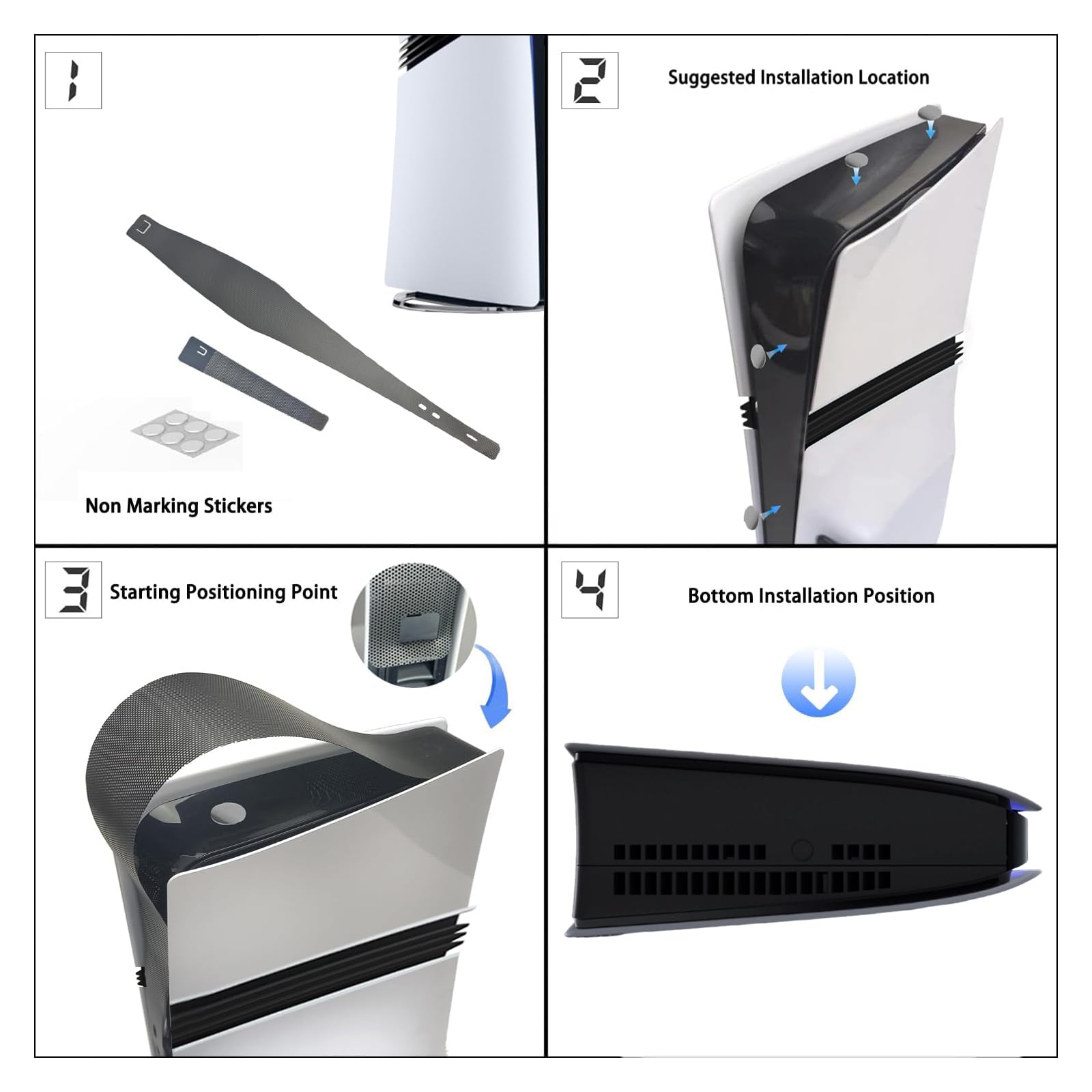 Coque Protection PS5 Pro Shell - Dissipation Chaleur Et Filtre Anti-Poussière Noir