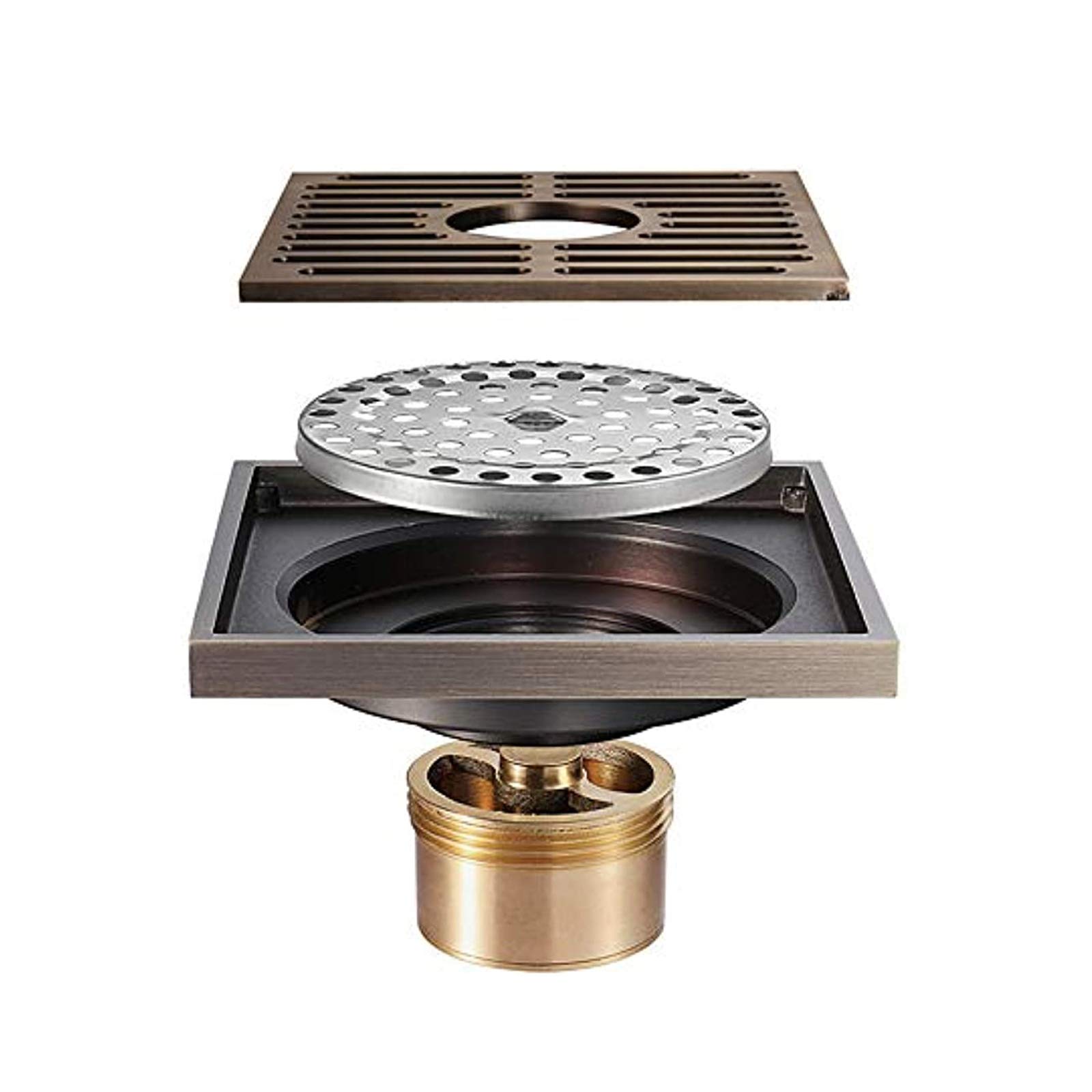 Drain de douche de 4 pouces en bronze pour machine à laver et salle de bain
