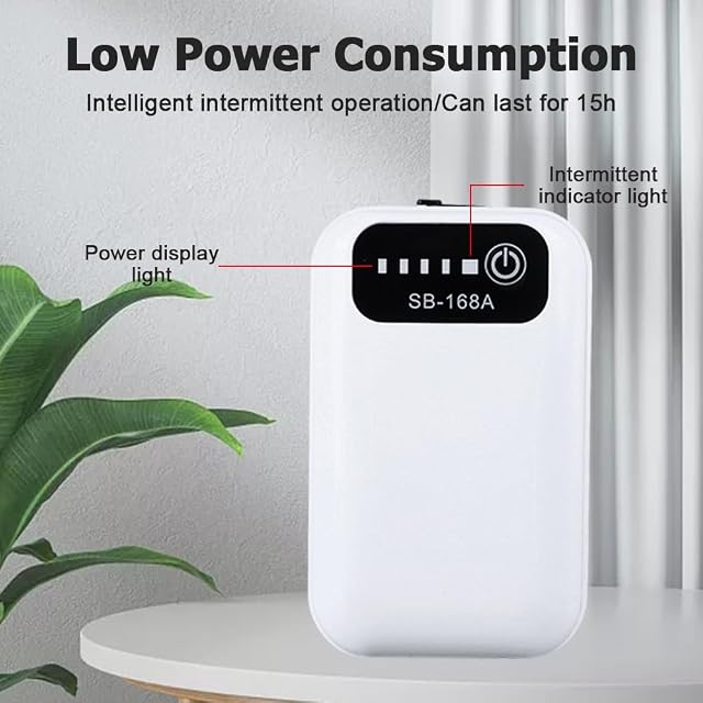 Foto 5 de 8 de Bomba de aire portátil con batería para acuario, bomba de oxígeno con batería portátil, recargable por USB