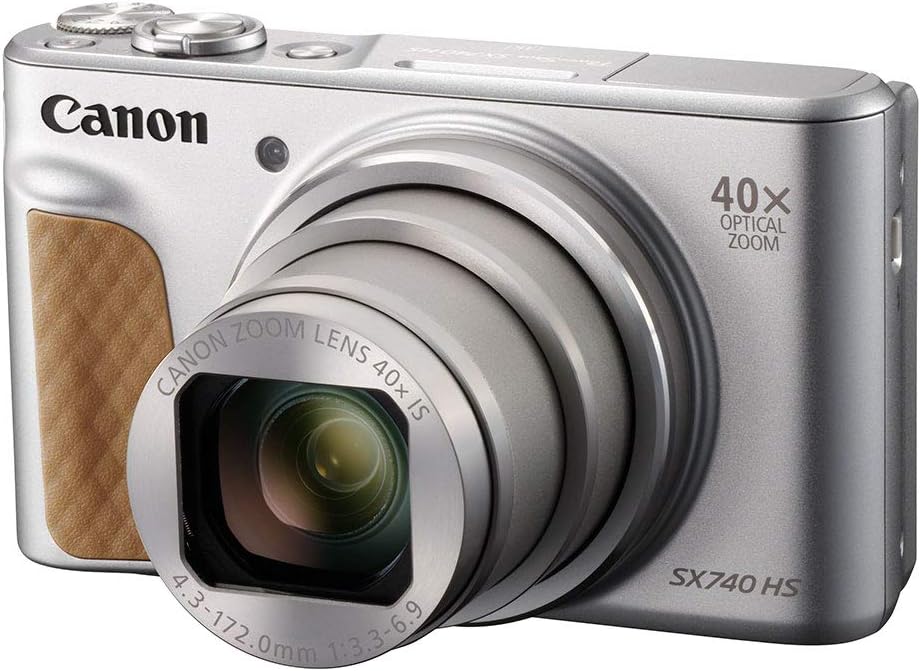 Canon PowerShot SX740 HS Compact Camera 20.3MP 1/2.3 CMOS 5184 x 3888 pixels Silver - Digital Cameras 20.3MP 5184 x 3888 pixels CMOS 40x 4K Ultra HD Silver