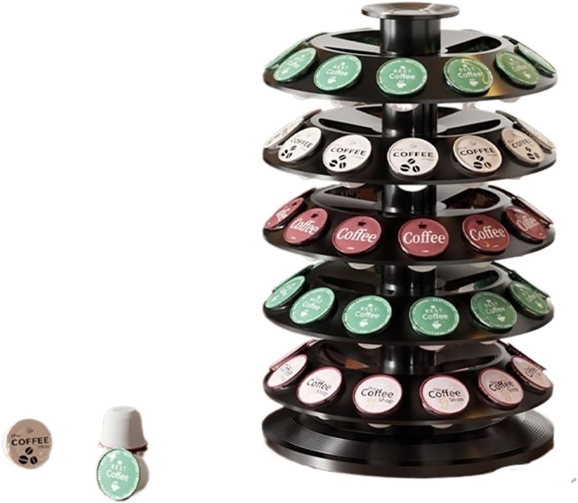 360 ° Rotating Coffee Capsule Holder Holds 60 Pods Storage Rack Organizer Stand