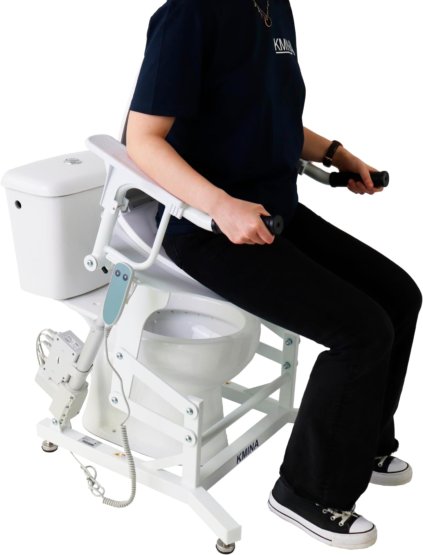 KMINA - Electric Toilet Lift Seat Riser with Handles, Powered Toilet Seat Lif...