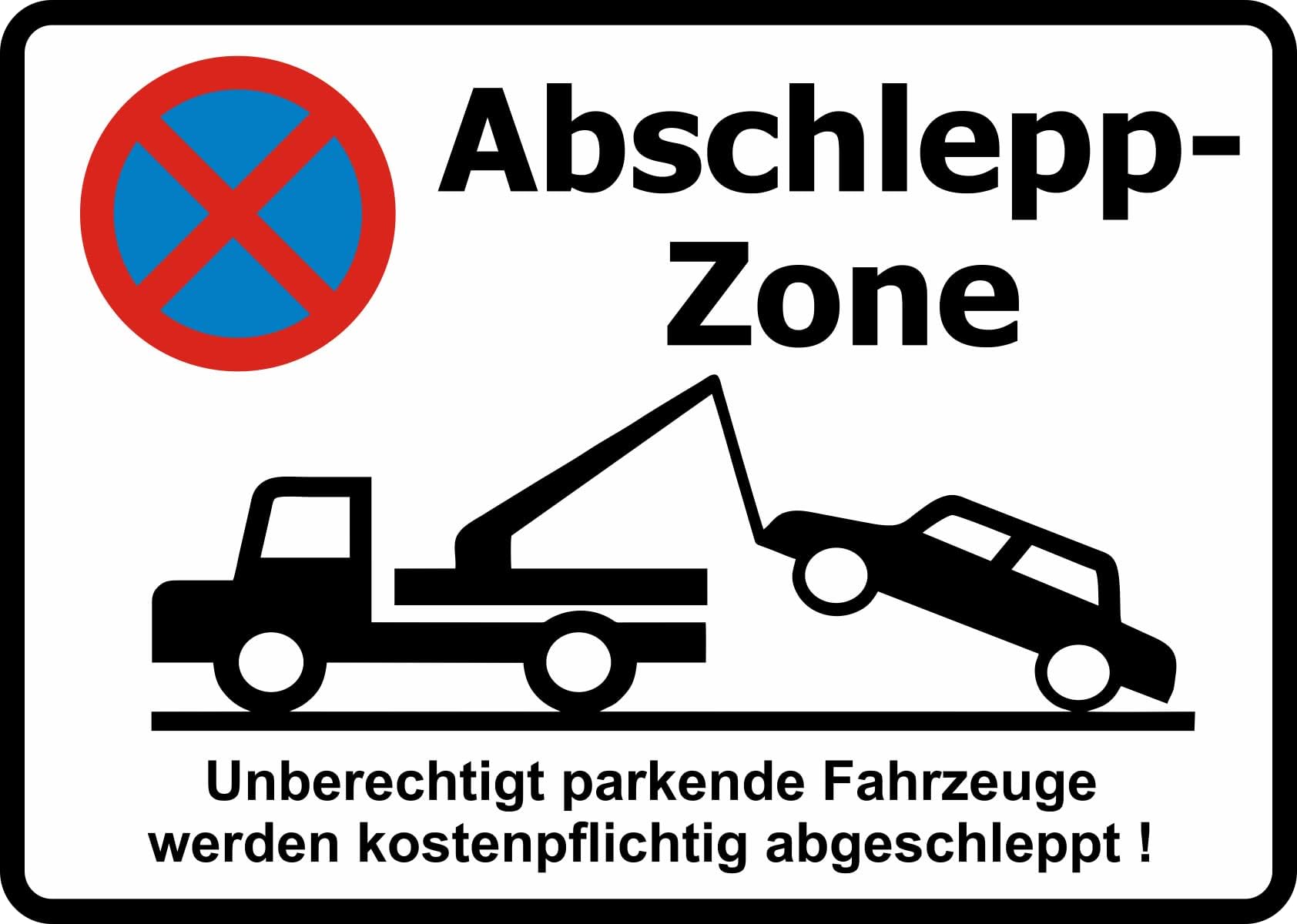 TK18 Tow Zone Sticker - Parking Prohibited - 16 x 22 cm Sign Self-Adhesive Card Sticker