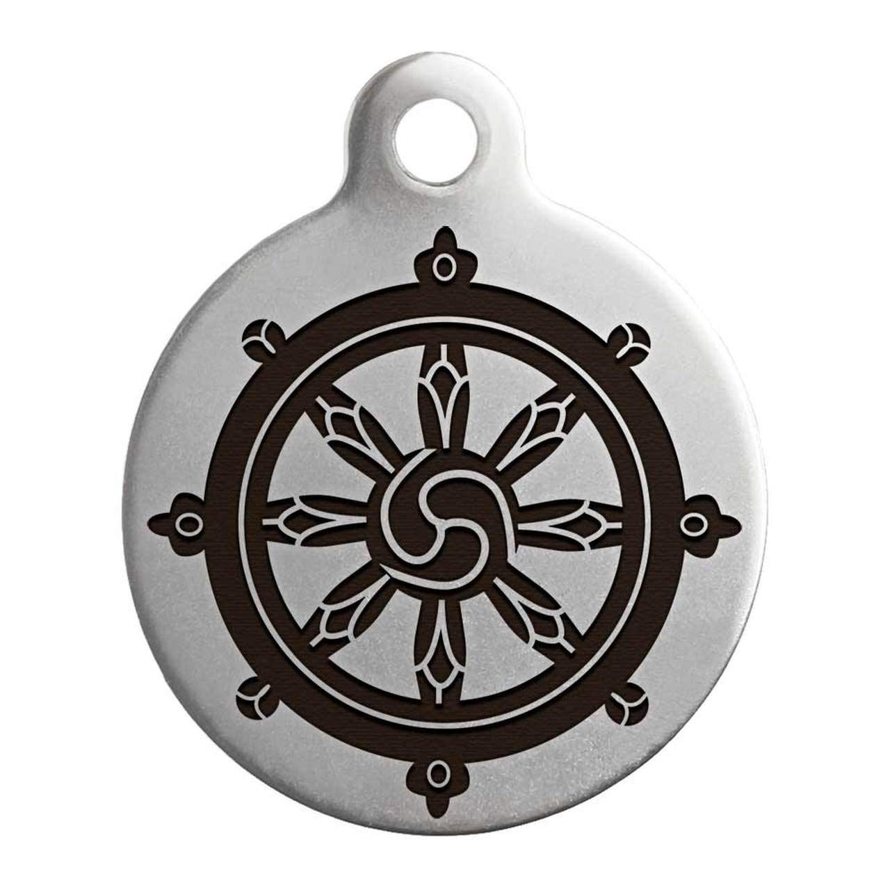 Banjara Hills Customized Tag Silver Stainless Steel Personalized Metal Tag for Pet Dog and Cat Personalized Dog tag (Dharma Wheel, 35MM) (B08J491C83) Amazon Price History, Amazon Price Tracker