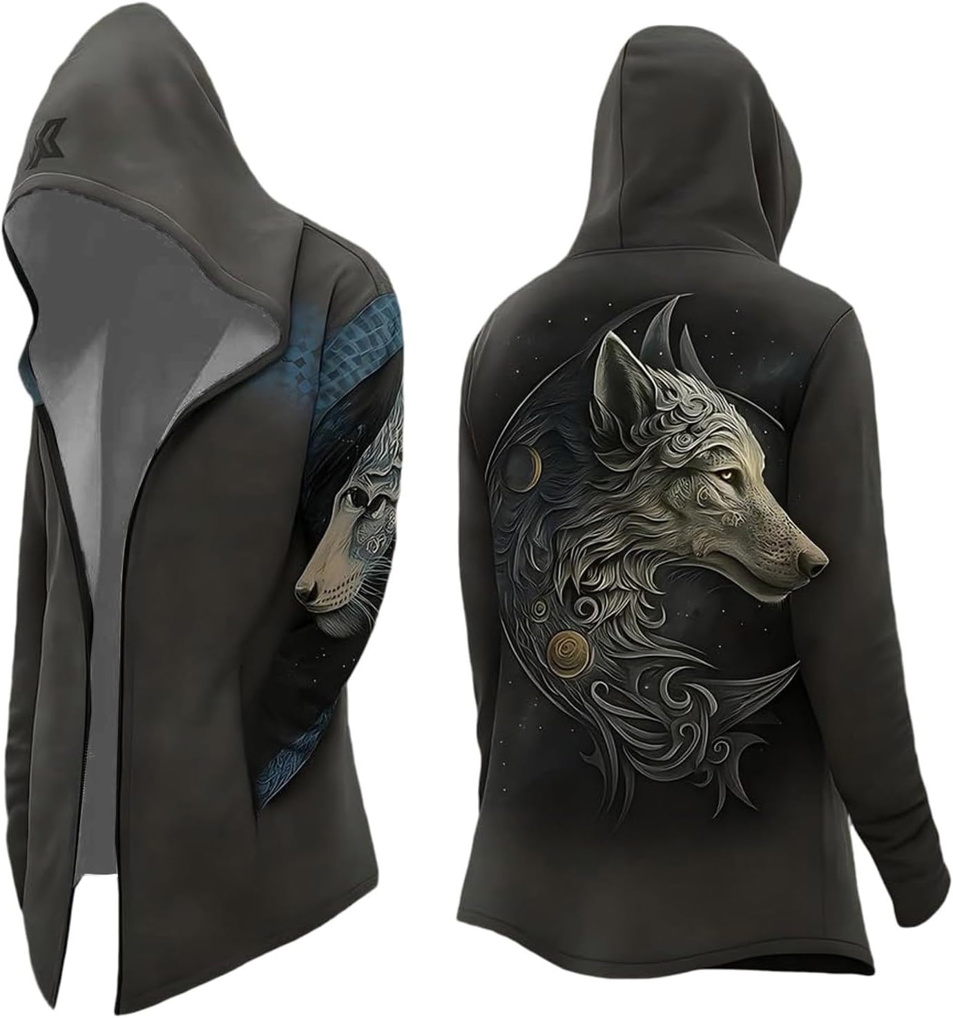 Sweat à Capuche Viking - Impression 3D - Pour Homme, Style Cosplay Ou Décontracté