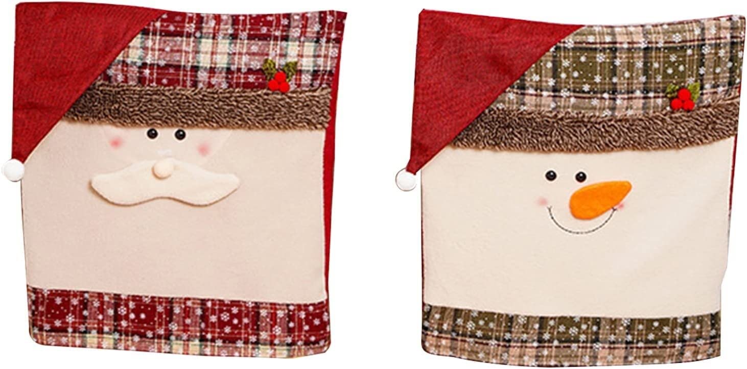 Fundas for sillas navideñas,Fundas for sillas de comedor,4 piezas Fundas for sillas de comedor navideñas,Protector de fundas elásticas for sillas de Navidad,Fundas for sillas Parsons de cocina lavable