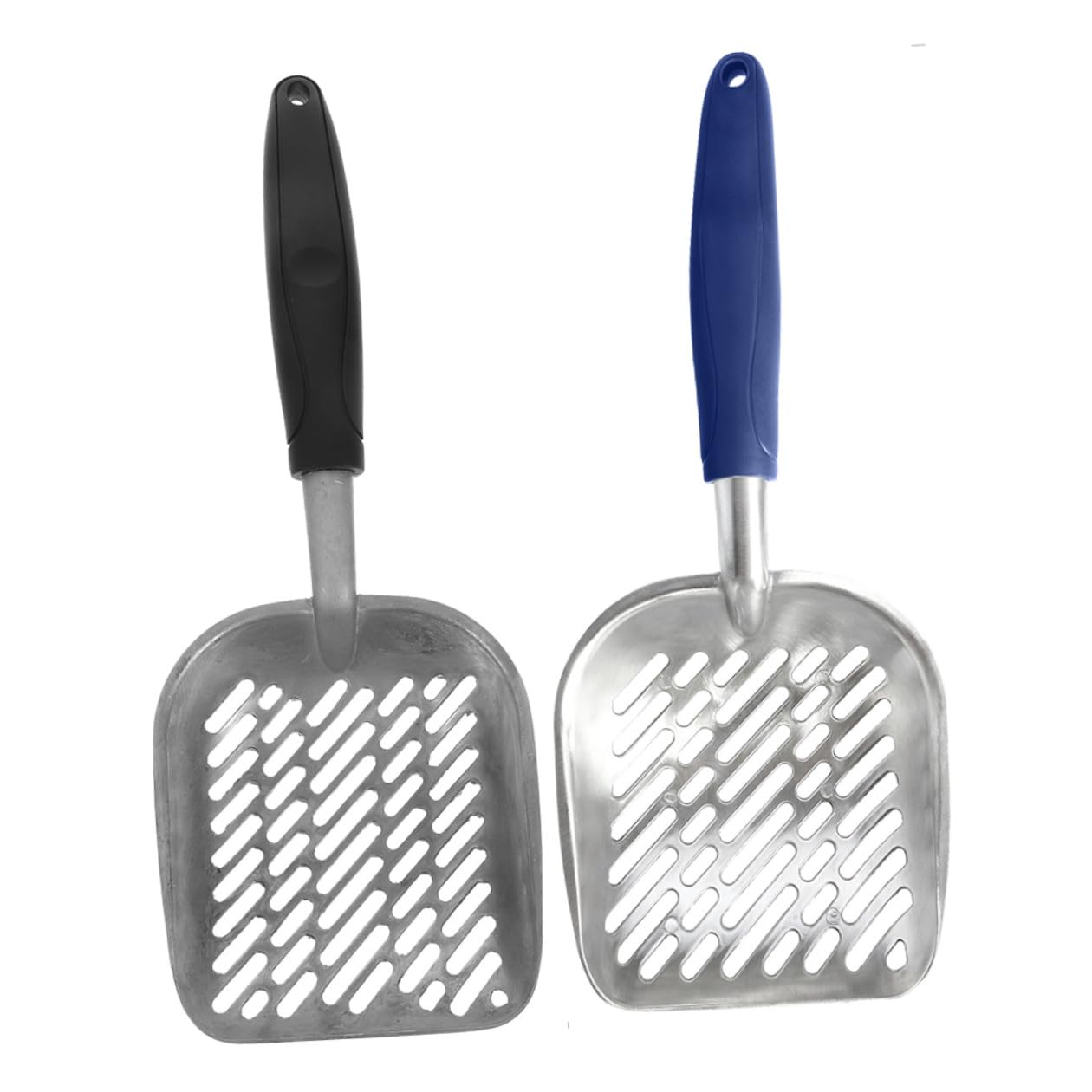 BESTonZON 2pezzi Paletta Lettiera Gatto in Lega Metallo Foro Ampio per Pulizia Rapida con Manico Ergonomico