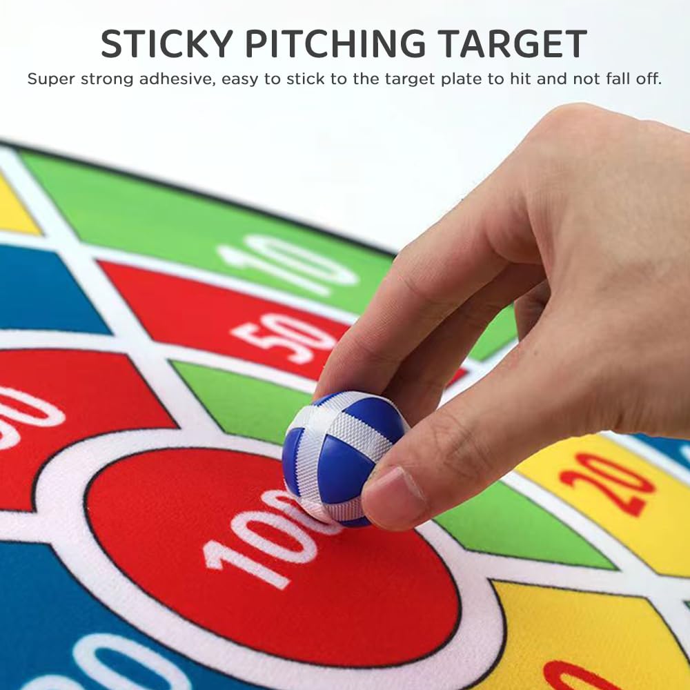 RoxNvm Bersaglio Freccette Per Bambini - Doppia Faccia, 26 Pollici Con 12 Freccette E Palline - Foto 2