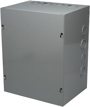 Bud Industries JB-3959-KO Steel NEMA 1 Sheet Metal Junction Box 10 L x 8 W x 6 D, Gray