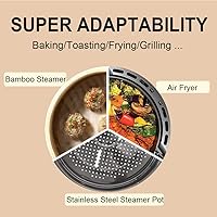 Vista 4 de Numola Forros de papel pergamino para freidora de aire, 100 piezas de papel desechables para hornear, papel de freidora de aire seguro de 8