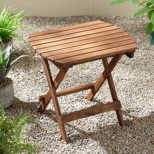 Teal Island Designs Monterey 20 Wide Natural Wood Outdoor Side Table for Garden Yard Patio Deck