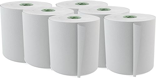 Cascades® 100% reciclado ultra blanco Hardwound 7 1/2" rollo toalla para Tandem®, 775' por rollo, caja de 6