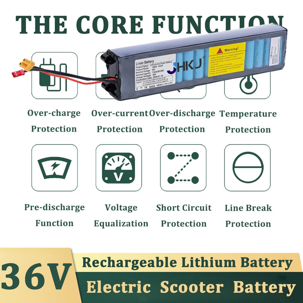 Batterie de Rechange 36 V 6 Ah 10,5 Ah Batterie Lithium 7,8 Ah Batteries Li-ION 36 V Batteries Trottinette pour M365 pour Moteurs 200 W - 400 W avec Ports JST et XT30,36v7.8ah
