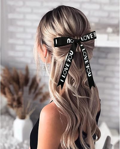 Miniatura 10 de TONIFUL Cinta de feliz cumpleaños de 1 pulgada, cintas de seda de satén negro para envolver regalos, 50 yardas, cinta de organza de gasa para