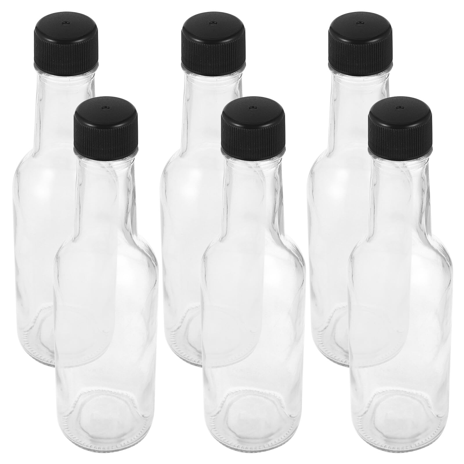 Toyvian 6 pièces Lot de Bouteilles Verre avec Couvercle pour Sauce Distributeur Ketchup Vinaigrette Huile et Condiment Bouteilles Multifonctions pour Cuisine Restaurant et Pique-