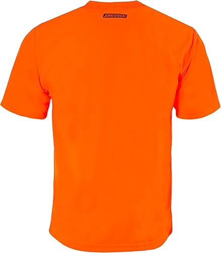 Miniatura 3 de JORESTECH Camiseta de trabajo de manga corta naranja o amarilla de alta visibilidad con bolsillo en el pecho, tela que absorbe la humedad