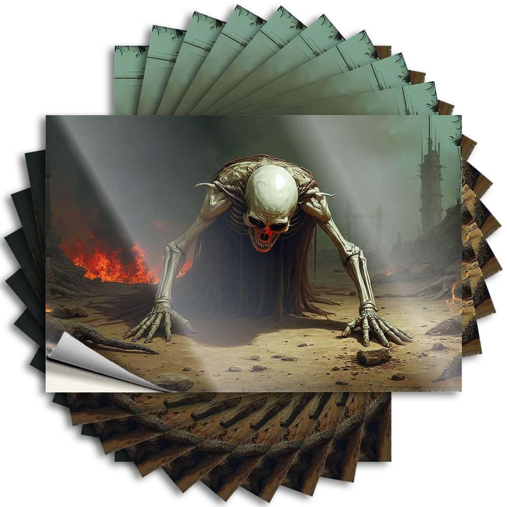 Western, Decals Window A Skeletal Creature Emerges from The Ruins | Halloween Custom(8X12CM)