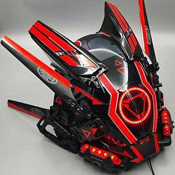 Amazon | メカニカル・サイバーパンク・マスク LED発光 未来のSFロール